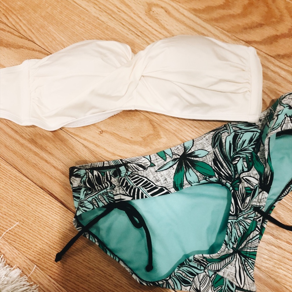 White bandeau bikini top